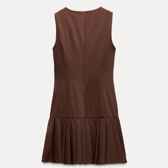 ZARA BOX PLEAT MINI DRESS - Picture 7 of 10